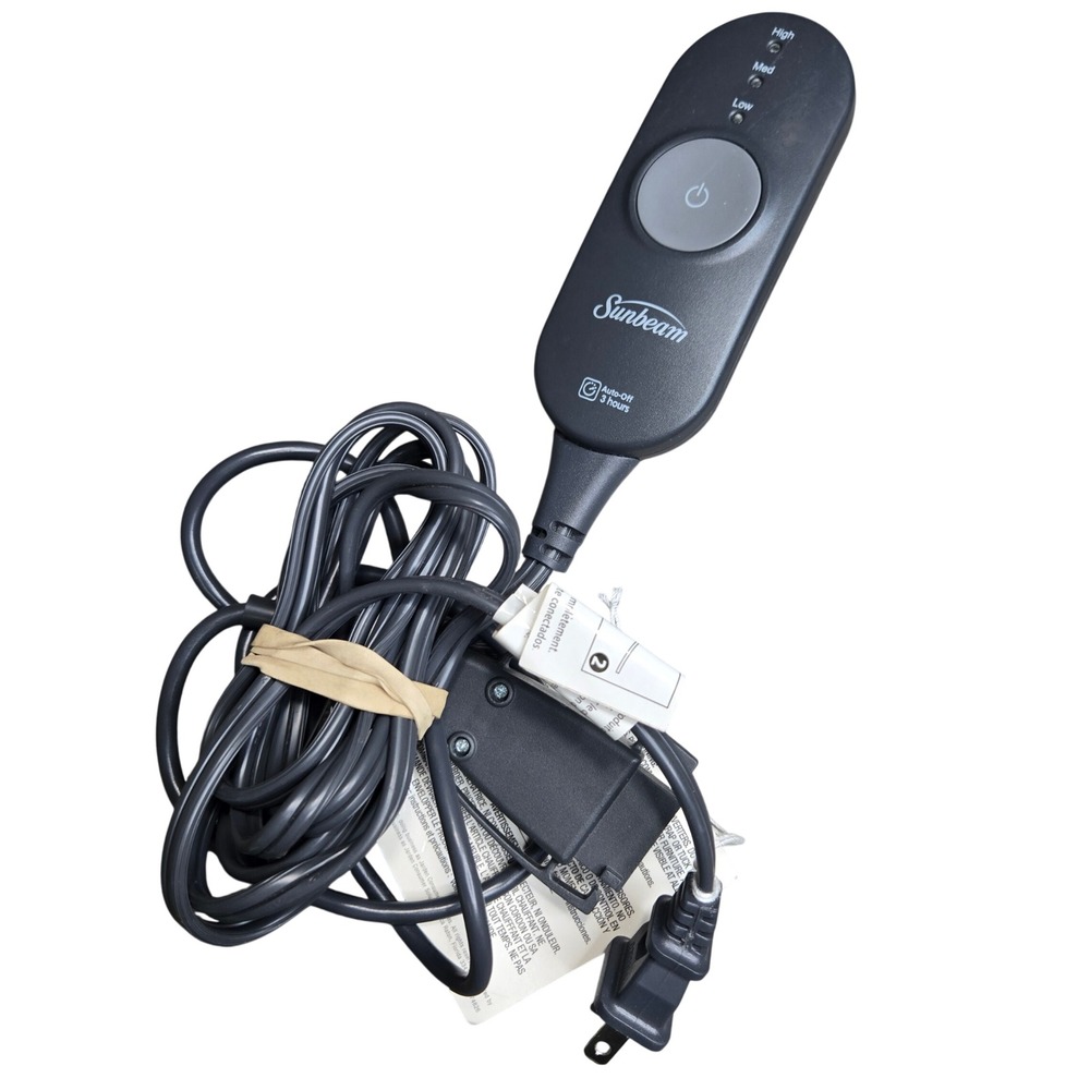 Sunbeam AA85 Heated Blanket Controller Power Cord Style 120VAC 180W 3 Pin 191326